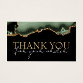 Sage Green Agaat Dank u kortingskaart Visitekaartje (Voorkant)
