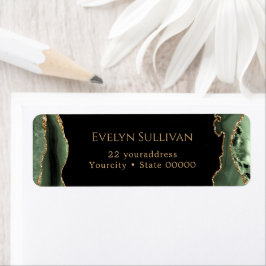 Sage Green Agaat Retouradreslabel Etiket