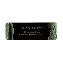 Sage Green Agaat Retouradreslabel Etiket