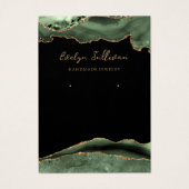 Sage Green Agaat Sieraden Display Card Visitekaartje (Voorkant)