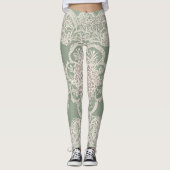 Sage Green AI-kunst Leggings (Voorkant)