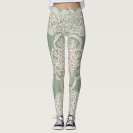 Sage Green AI-kunst Leggings