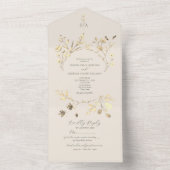 Sage Green All-in-One Huwelijksuitnodiging All In One Uitnodiging (Binnen)