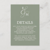 Sage Green Ampersand Wedding Informatiekaartje (Voorkant)