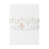 Sage Green and Apricot Wildflower Watercolor Uitnodigingen Wikkel (Achterkant Voorbeeld)