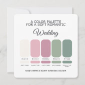 Sage Green and Blush Wedding Color Palette Card Kaart (Voorkant)
