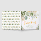 Sage Green and Cream Floral Sweet Sixteen Gastenboek (Volledig)
