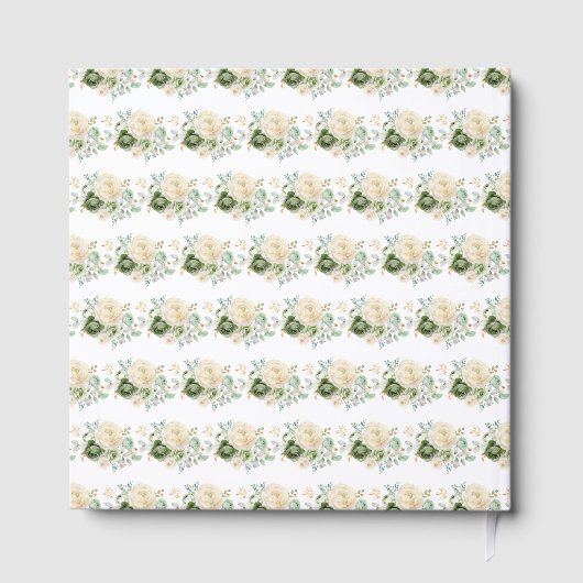 Sage Green and Cream Floral Sweet Sixteen Gastenboek (Achterkant)