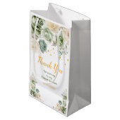 Sage Green and Cream Floral Sweet Sixteen Klein Cadeauzakje (Voorkant Gekanteld)