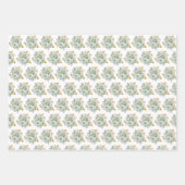 Sage Green and Gold Elegant Flowers Inpakpapier Vel (Voorkant)