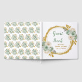 Sage Green and Gold Elegant Flowers Sweet Sixteen Gastenboek (Volledig)