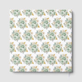 Sage Green and Gold Elegant Flowers Sweet Sixteen Gastenboek (Achterkant)