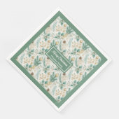 Sage Green and Gold Napkins Elegant Holiday Table Servet (Hoek)
