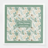 Sage Green and Gold Napkins Elegant Holiday Table Servet (Voorkant)