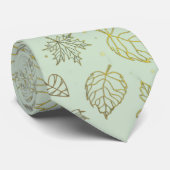 Sage Green and Gold Wedding Neck Tie Stropdas (Opgerold)