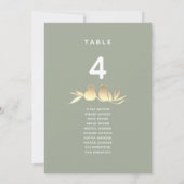 Sage Green and Gold Wedding Seating Chart (Achterkant)