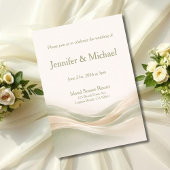 Sage Green and Ivory Modern Wave Wedding  Kaart
