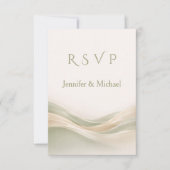 Sage Green and Ivory Modern Wedding  RSVP Kaartje (Voorkant)