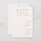 Sage Green and Ivory Modern Wedding  RSVP Kaartje (Achterkant)