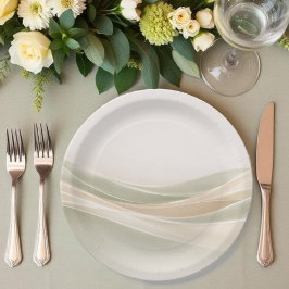 Sage Green and Ivory Papieren Bordje