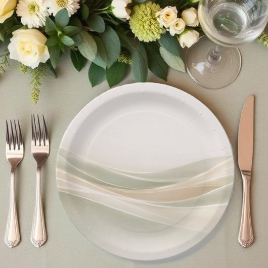 Sage Green and Ivory Papieren Bordje