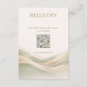 Sage Green and Ivory Registry & Honeymoon Fund Informatiekaartje (Voorkant)