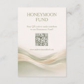 Sage Green and Ivory Registry & Honeymoon Fund Informatiekaartje (Achterkant)