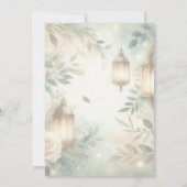 Sage Green and Ivory Rose Lantern Bridal Shower Kaart (Achterkant)