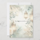 Sage Green and Ivory Rose Lantern Wedding Kaart (Achterkant)