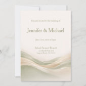 Sage Green and Ivory Wedding All in One Kaart (Voorkant)