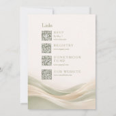 Sage Green and Ivory Wedding All in One Kaart (Achterkant)