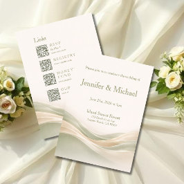 Sage Green and Ivory Wedding All in One Kaart