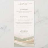 Sage Green and Ivory Wedding Dinner and Bar Menu  (Voorkant)