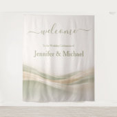 Sage Green and Ivory Wedding Sign Wandkleed (Voorkant)