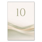 Sage Green and Ivory Wedding Table Number Kaart (Achterkant)