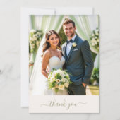 Sage Green and Ivory Wedding Thank You Card Bedankkaart (Voorkant)