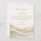 Sage Green and Ivory Wedding Thank You Card Bedankkaart (Achterkant)
