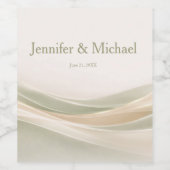 Sage Green and Ivory Wedding Wijn Etiket (Enkel label)
