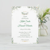 sage green and navy blue wedding invitations bedankkaart (Staand voorkant)