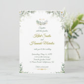sage green and navy blue wedding invitations bedankkaart (Staand voorkant)