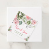 Sage Green and Pink Floral Birthday Bedankjes Labels (In situ)