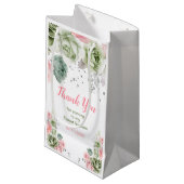 Sage Green and Pink Floral Sweet Sixteen Klein Cadeauzakje (Voorkant Gekanteld)