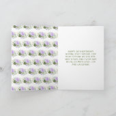 Sage Green and Purple Floral Birthday Kaart (Binnen)
