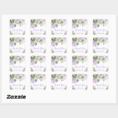 Sage Green and Purple Floral Bridal Shower Vierkante Sticker (Vel)