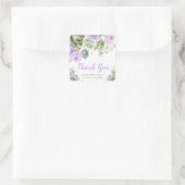 Sage Green and Purple Floral Bridal Shower Vierkante Sticker (Tas)