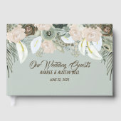Sage Green and Vanilla Cream Wedding Guest Book Gastenboek (Voorkant)