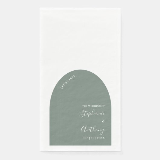 Sage Green and White Arch Wedding Servet (Voorkant)