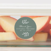 Sage Green and White Branches Wedding Bedankt Labels (Aangebracht)