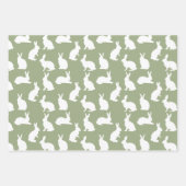 Sage Green And White Bunny Pattern Modern Easter Inpakpapier Vel (Voorkant 2)