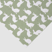 Sage Green And White Bunny Pattern Stylish Easter Tissuepapier (Detail)